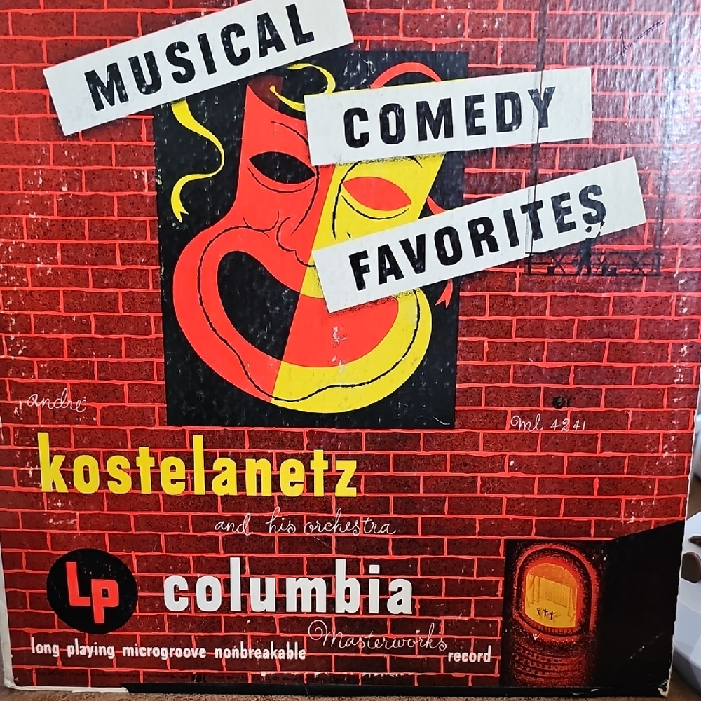 V066. Columbia Musical Comedy LP with Red and Yellow Design